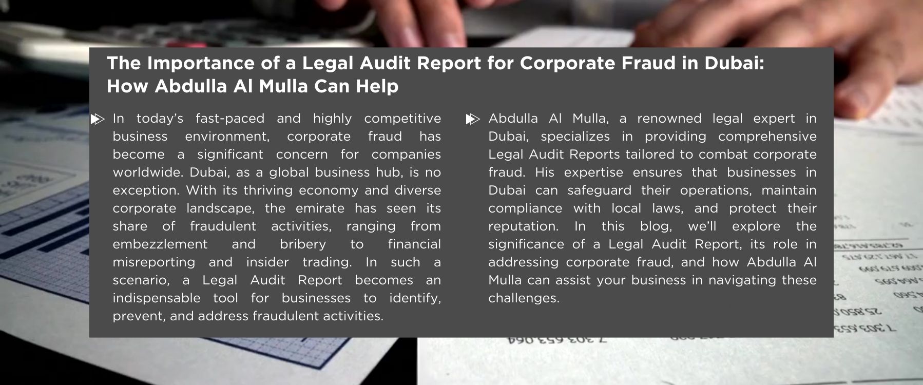 Legal Audit Report for Corporate Fraud