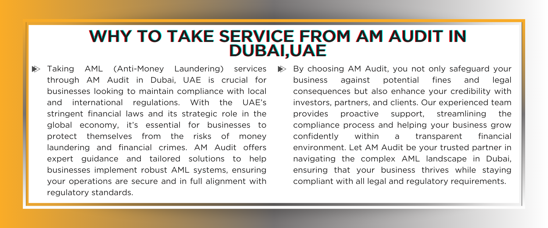 AML (Anti-Money Laundering) services in Dubai